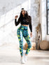 Lismina Extra High Waist Leggings Yellow Blue
